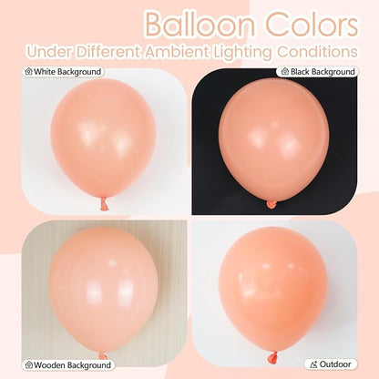 110pcs Peach Balloons, 18 12 10 5 inch Pastel Orange Balloons Different Sizes - Image 5