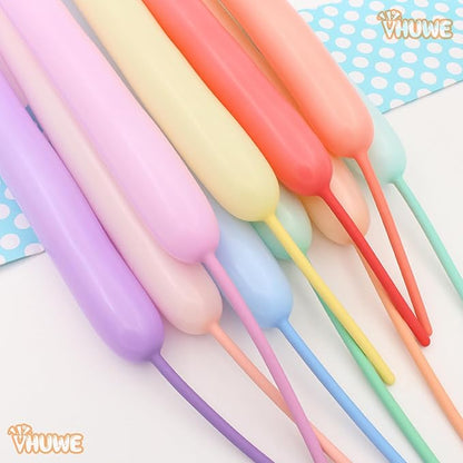 260 Pastel Multicolor Balloons, Thickened 100 Pack Long Twisting Skinny Magic - Image 6