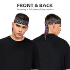 Men Women Sports Sweat Bands, Multifunction Long Head Ribbon for Yoga Workout Shower, Fashion Goth Gothic Magic Hippie Trippy Mushroom Headwear Hair Decor