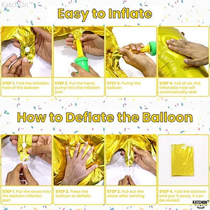 KatchOn Foil Golden Number 8 Balloon - Image 3