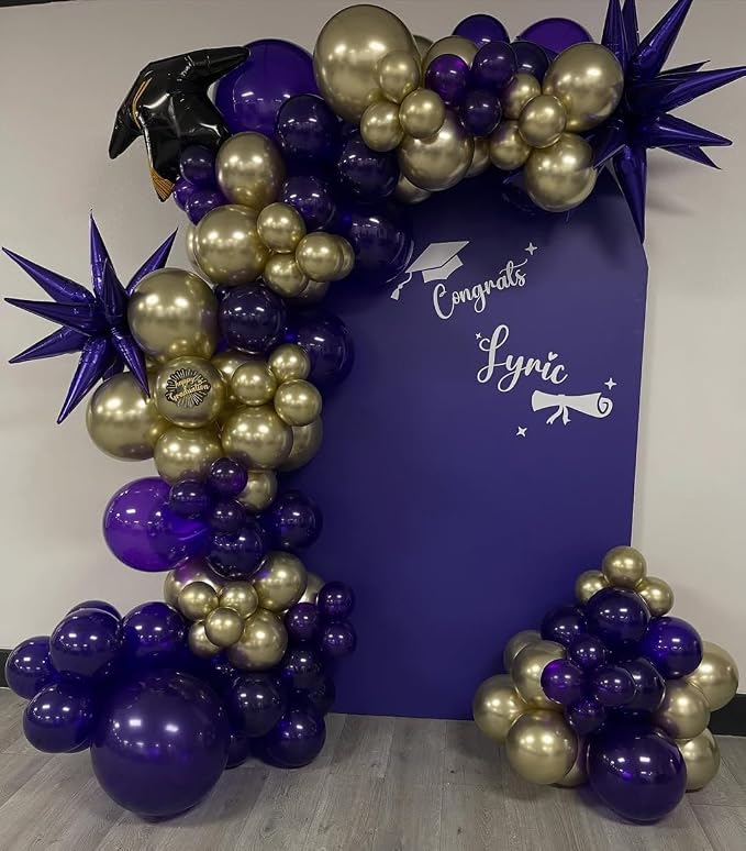 Purple and Gold Balloon Garland Arch Kit - Image 6