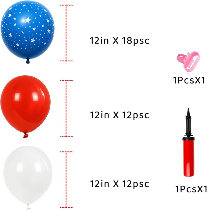 6pcs American Flag Balloon Stands Kit Table Centerpiece Table Decorations - Image 6