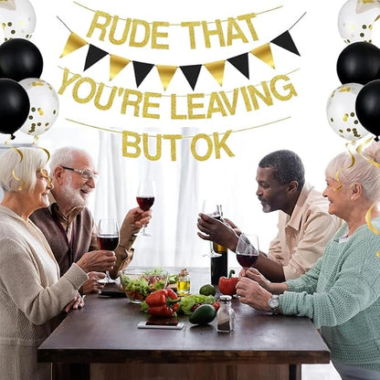 ADULLPONY Rude That You're Leaving But OK Banner Going Away Party Decorations - Image 4