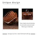 54teeth Bamboo Wood Hair Brush and Scalp Massage Comb - Fine Comb for Hair Growth