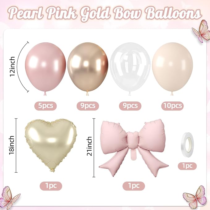 Pearl Pink and Gold Balloons - Image 2