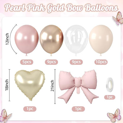 Pearl Pink and Gold Balloons - Image 2