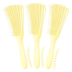 Hair Brush for Women's Afro America/African Hair Textured 3a to 4c, Kinky Wavy/Curly/Coily/Wet/Dry/Oil/Thick/Long Hair, Knots Detangler Scalp Massage Comb (3 pcs, 3-Beige)