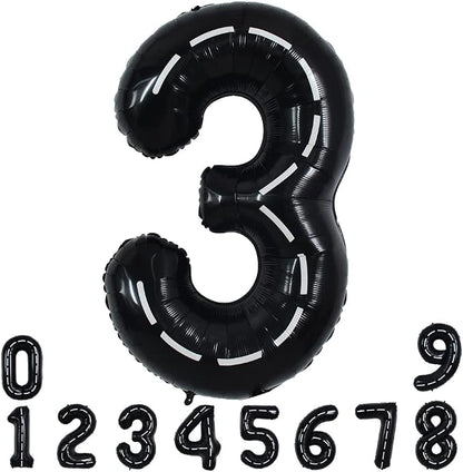 TONIFUL 40 Inch Large Race Car Number 3 Balloon 3rd Birthday Decorations | 3rd by TONIFUL