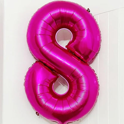 8 Balloon Number Hot Pink 8 Birthday Balloon 40 inch Foil Mylar Large 8 Balloon - Image 5