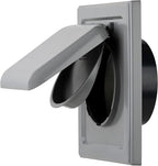 NO-PEST VENT, Exclusive Dual Door Dryer Vent Cover Outdoor 4 inch with Collar, Made in USA w Highest UV Resistant Plastic in any Outdoor Vent Cover (Slate Grey, 4" Plastic WIth Collar)