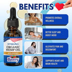 Stirling Organic Hemp Oil - 400,000mg Natural Berry Flavor - Enhances Sleep and Helps Reduce Discomfort - THC-Free, Non-GMO, Gluten-Free, High in Omega 3 6 9 - Premium U.S. Hemp Seed Oil