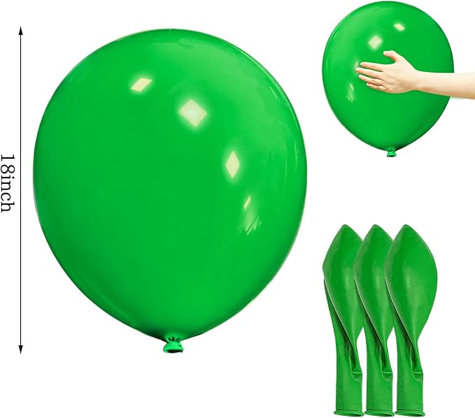 Green Balloons 18 Inch 12 Pack Large Latex Party Balloons Round Helium Balloon - Image 2