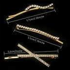 16 Pieces Rhinestone Bobby Pins, Fancy Metal Hair Clips, Crystal Shiny Barrettes, I S X Shaped Diamond Hair Accessories for Women Girls Wedding Prom Party (Gold)