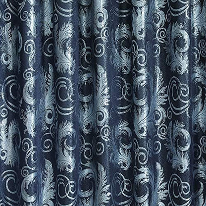 GLORY RUGS Jacquard Luxury Window 2 Panel Set Black Curtain - Image 6