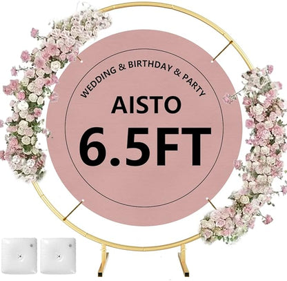 Round Backdrop Stand Arch Balloon Golden Metal Circle Garland Frame by Aisto
