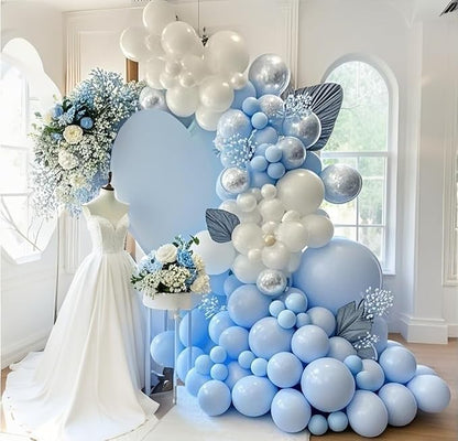 Pastel Blue Balloons 145pcs Different Sizes 18 12 10 5 Inches Baby Blue Light - Image 6