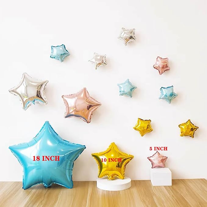 Silver Star Balloons, 50 Pieces 10" Star Balloons, PSKJATIN 50 Pieces 10" Star - Image 2