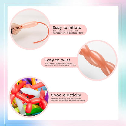 260 Balloons - Pearl Rose Gold Long Balloons - Image 6