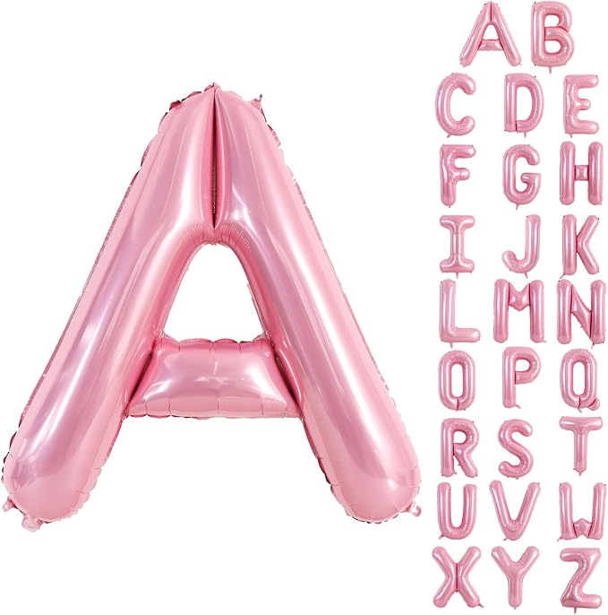 TONIFUL 40 Inch Large Pink Letter A Balloons Giant Foil Mylar Alphabet Balloon by TONIFUL