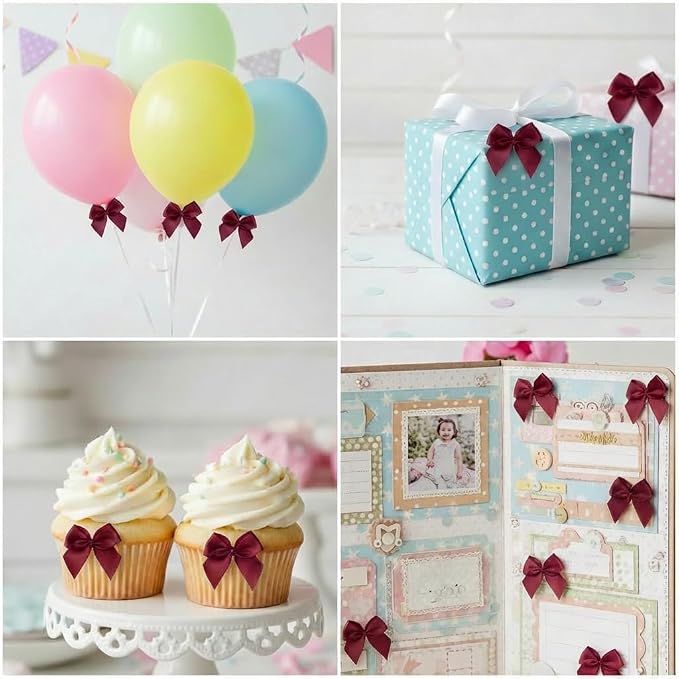 100 Pcs Mini Bows + 100 Glue Dots, - Image 5