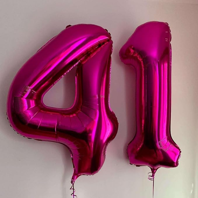 Hot Pink 45 Number Balloons, 40 Inch Giant Number 45 Balloons Foil Mylar Helium - Image 5