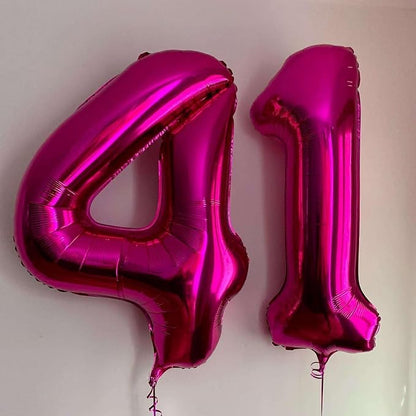 Hot Pink 45 Number Balloons, 40 Inch Giant Number 45 Balloons Foil Mylar Helium - Image 5