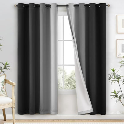 Yakamok 100% Blackout Curtains Ombre Black Curtains by Yakamok