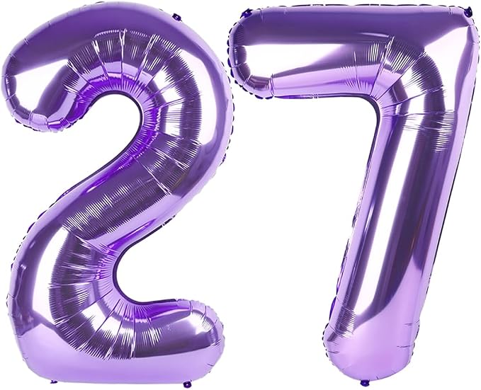 Number Balloon Purple Number 27 by Mluchee