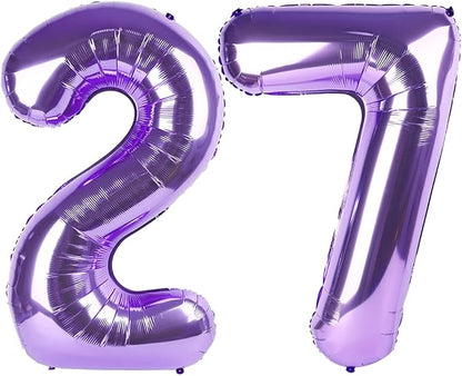 Number Balloon Purple Number 27 by Mluchee