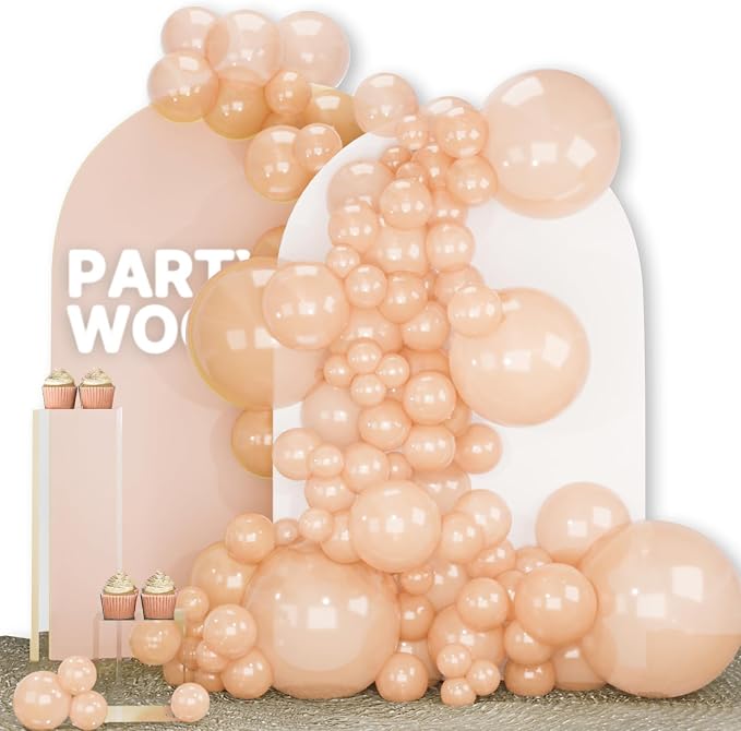 PartyWoo Pearl Peach Balloons 140pcs Pastel Light Pale Orange Color | 18 12 10 by PartyWoo