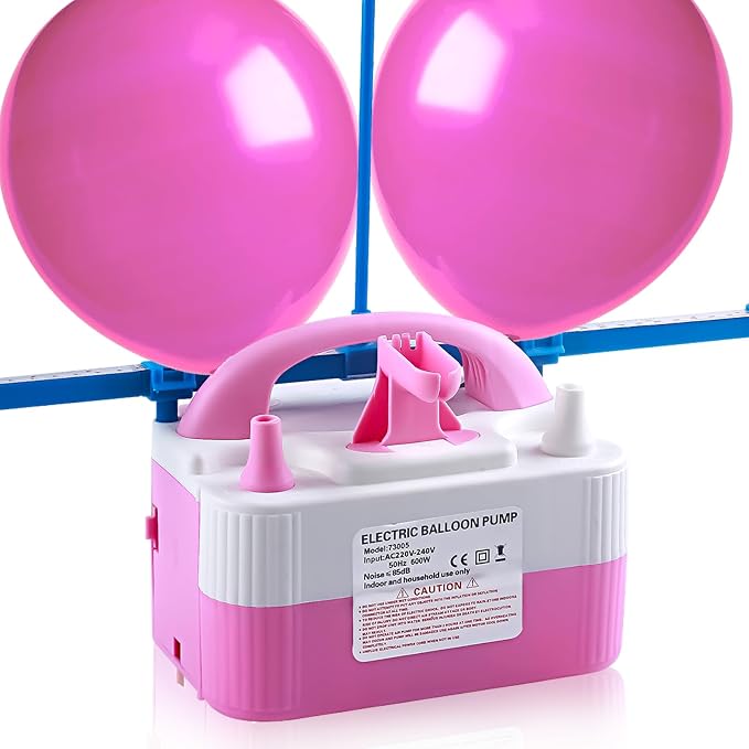 Balloon Pump Electric, 110V 600W Balloon Blower Inflator Dual Nozzle Air Pump by QIPUMP