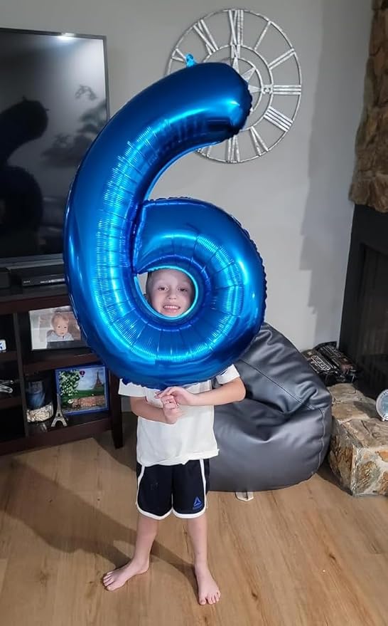 Blue Birthday Balloons for Men 5 Number Balloons 40 Inch | Mix & Match Numbers - Image 3