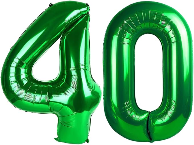 Number 40 Balloons 40 Inch for 40th Birthday Party Decoration, Dark Green | by Mluchee