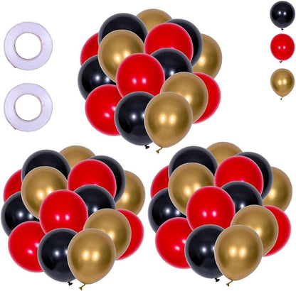 Red Black and Gold Balloons for Column Stand - Image 5