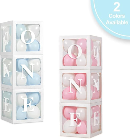 Baby Boy First Birthday Party Decorations 'ONE' Letters Individual Three White - Image 7