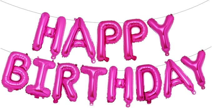 PIGETALE Happy Birthday Banner, 16 Inch Mylar Foil Letters Sign Bunting Happy by welcomePIGETALE