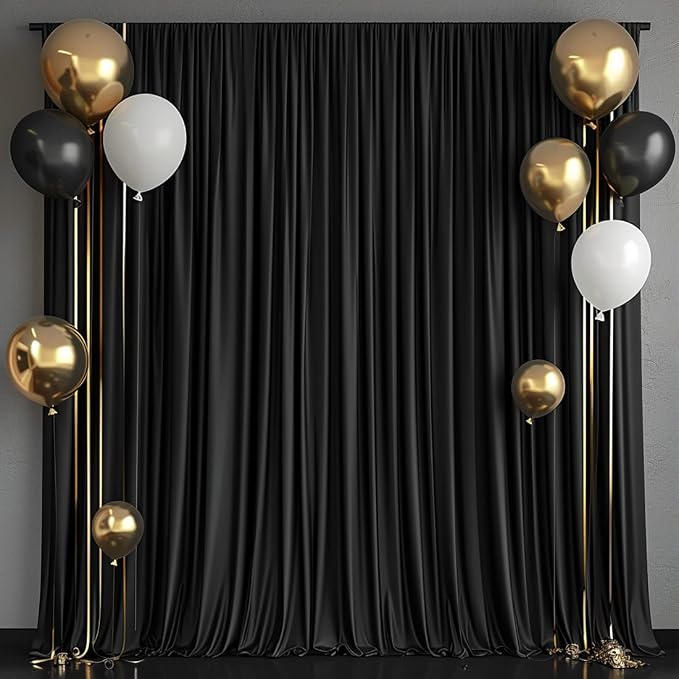 30x10ft Wrinkle Free Black Backdrop Curtain - Image 6