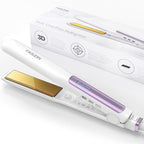 Faszin Hair Straightener, Fast Heat Titanium Flat Iron with Negative Ions to Create Sleek Style, 2 in 1 Straightener and Curler Dual Voltage Styling Tool for Professional Salon Straighten/Curl/Wave