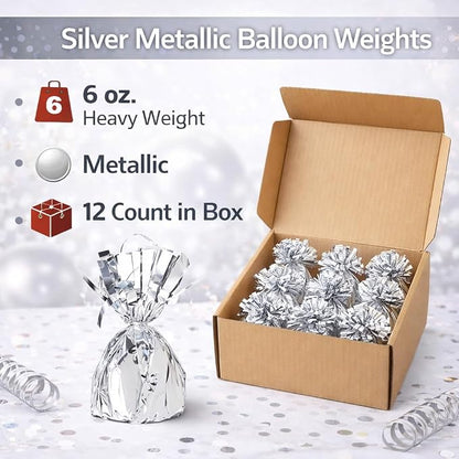 Metallic Plastic Wrapped Balloon Weights Party Decorations 12 Pcs - Image 4