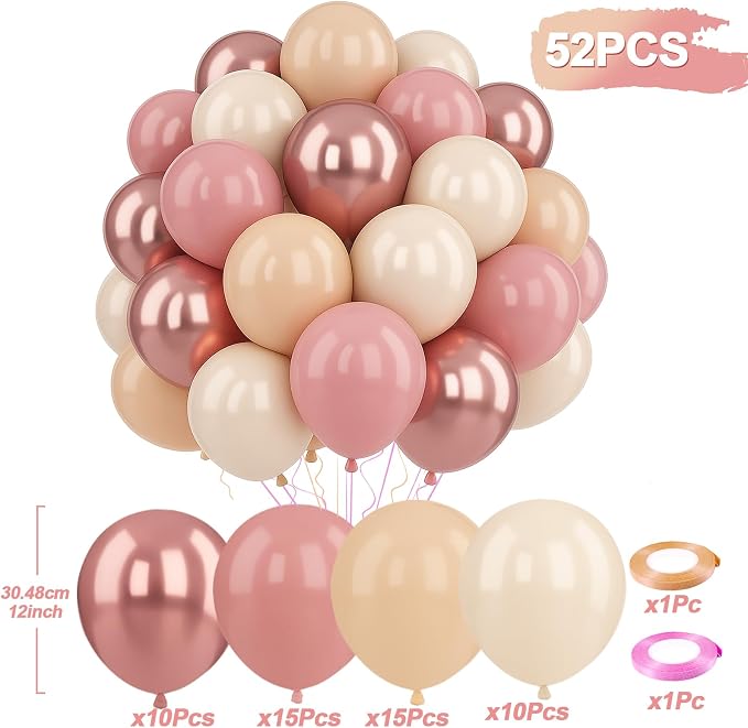 Patimate Retro Blush Pink Balloons Set - Image 3