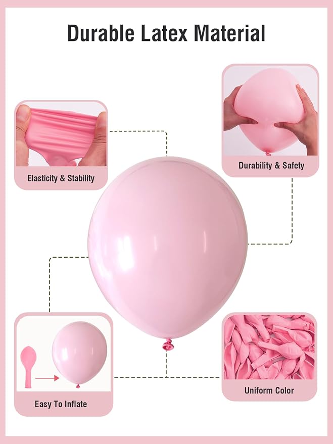 Pink Balloons 12 Inch 60 Pcs Light Pink Balloons Pastel Baby Pale Pink Latex - Image 4