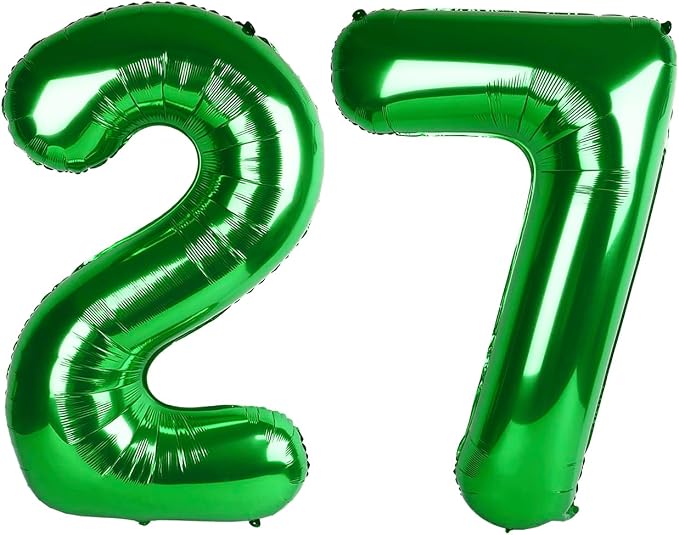 Number 27 Balloons 40 Inch for 27 72 Birthday Party Decorations, Dark Green | by Mluchee