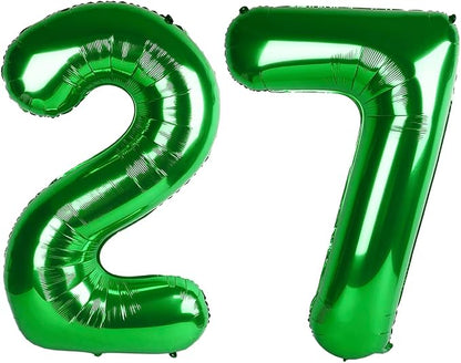 Number 27 Balloons 40 Inch for 27 72 Birthday Party Decorations, Dark Green | by Mluchee