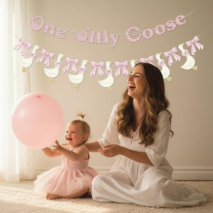 One Silly Goose Banner, 1st Birthday Party Decoration, Goose Garland - Image 3