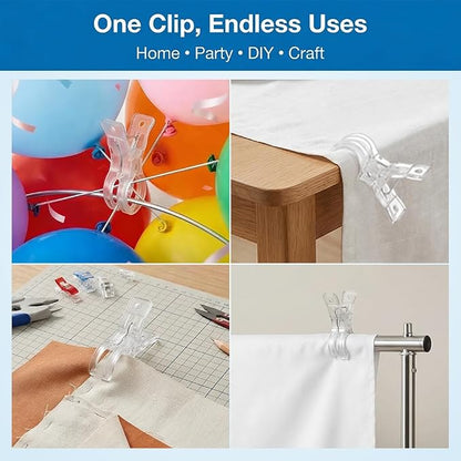 10 Pack Balloon Arch Clips, 3.5 Inch Plastic Transparent Backdrop Balloon Clamps - Image 3