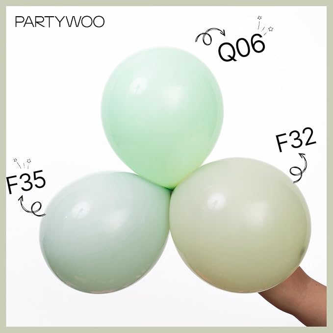 PartyWoo Light Green Balloons 50pcs Mint Pastel Peppermin Green Color | 12 Inch - Image 4