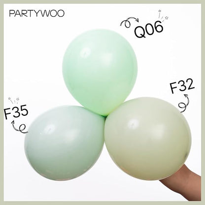 PartyWoo Light Green Balloons 50pcs Mint Pastel Peppermin Green Color | 12 Inch - Image 4