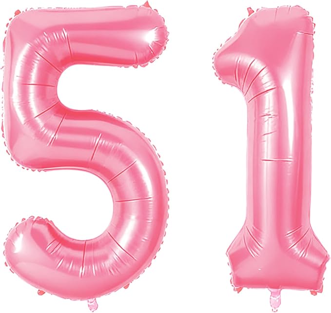 Number 51 Balloons for 51st Birthday Party Decorations, 0-100 Large No.51 by Joycard