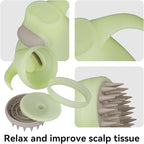 MOCHTERO Scalp Massager with Shampoo Dispenser, for Stress Relax Hair Growth,Handheld Hair Silicone Brush,Green