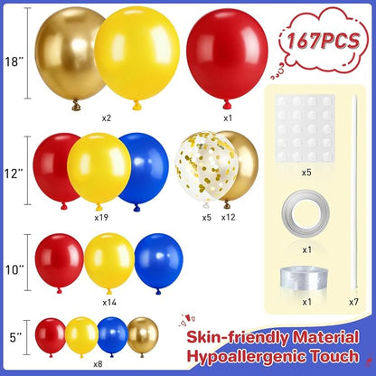 Red Blue Yellow Balloons Garland Arch Kit - Image 2